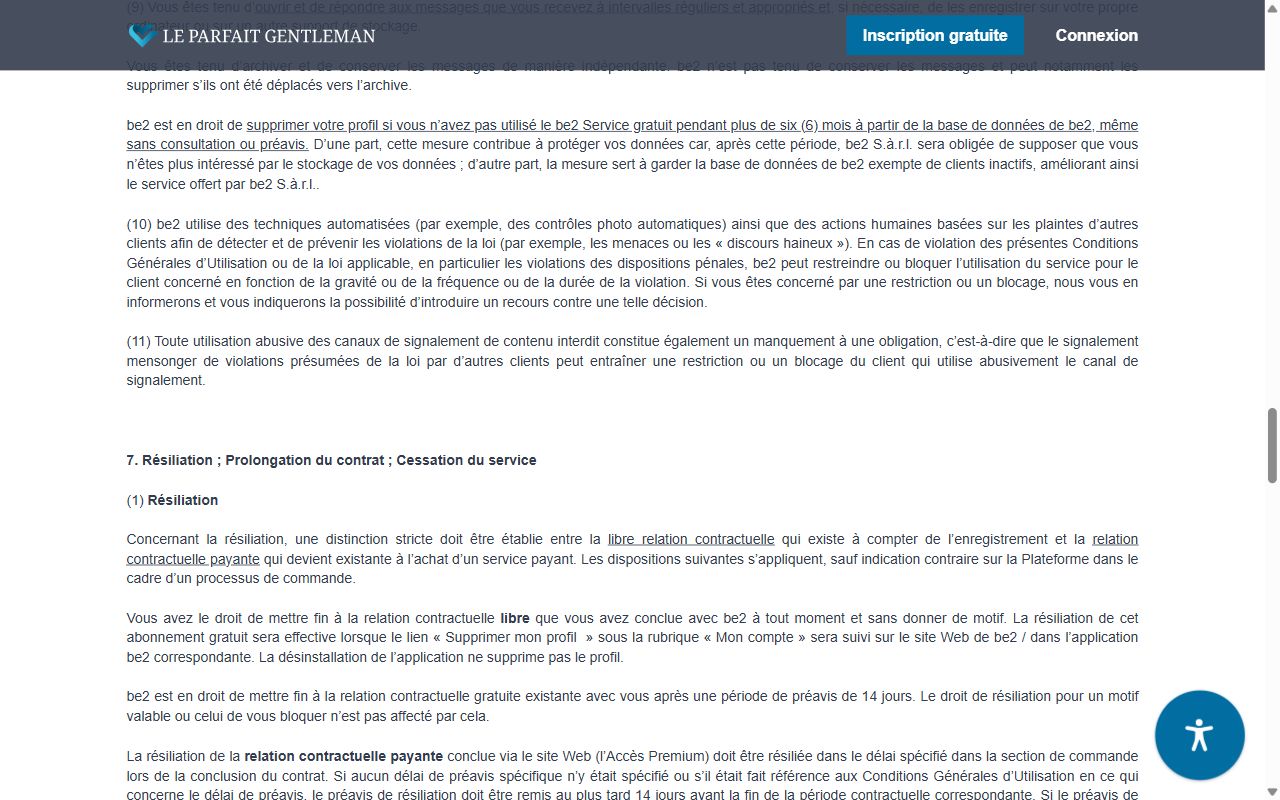 Article 7 des conditions générales