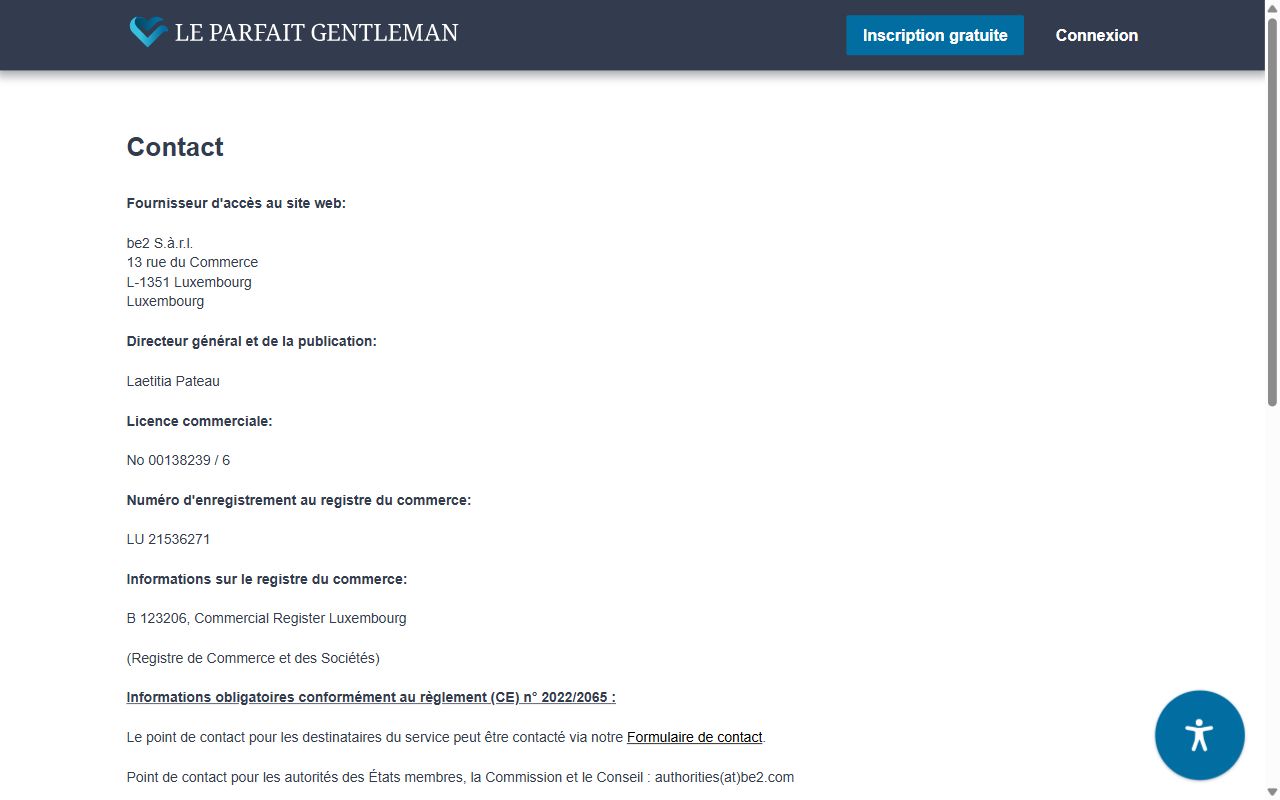 mentions légales du site, be2 S.à r.l. Luxembourg