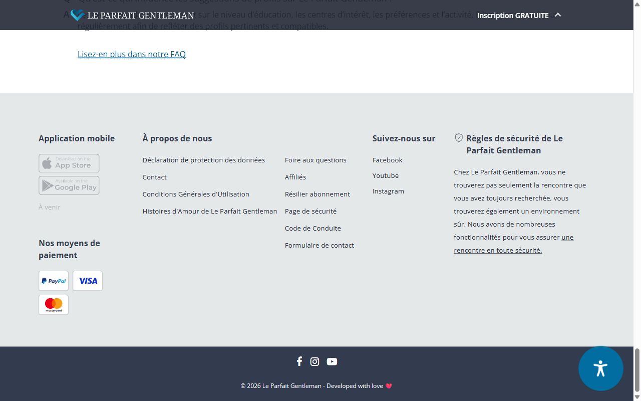 lien Résilier abonnement dans le pied de page